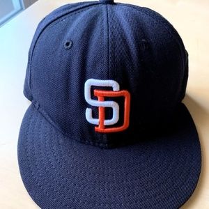 San Diego Padres New Era Fitted Flat Bill Cap Sz 7